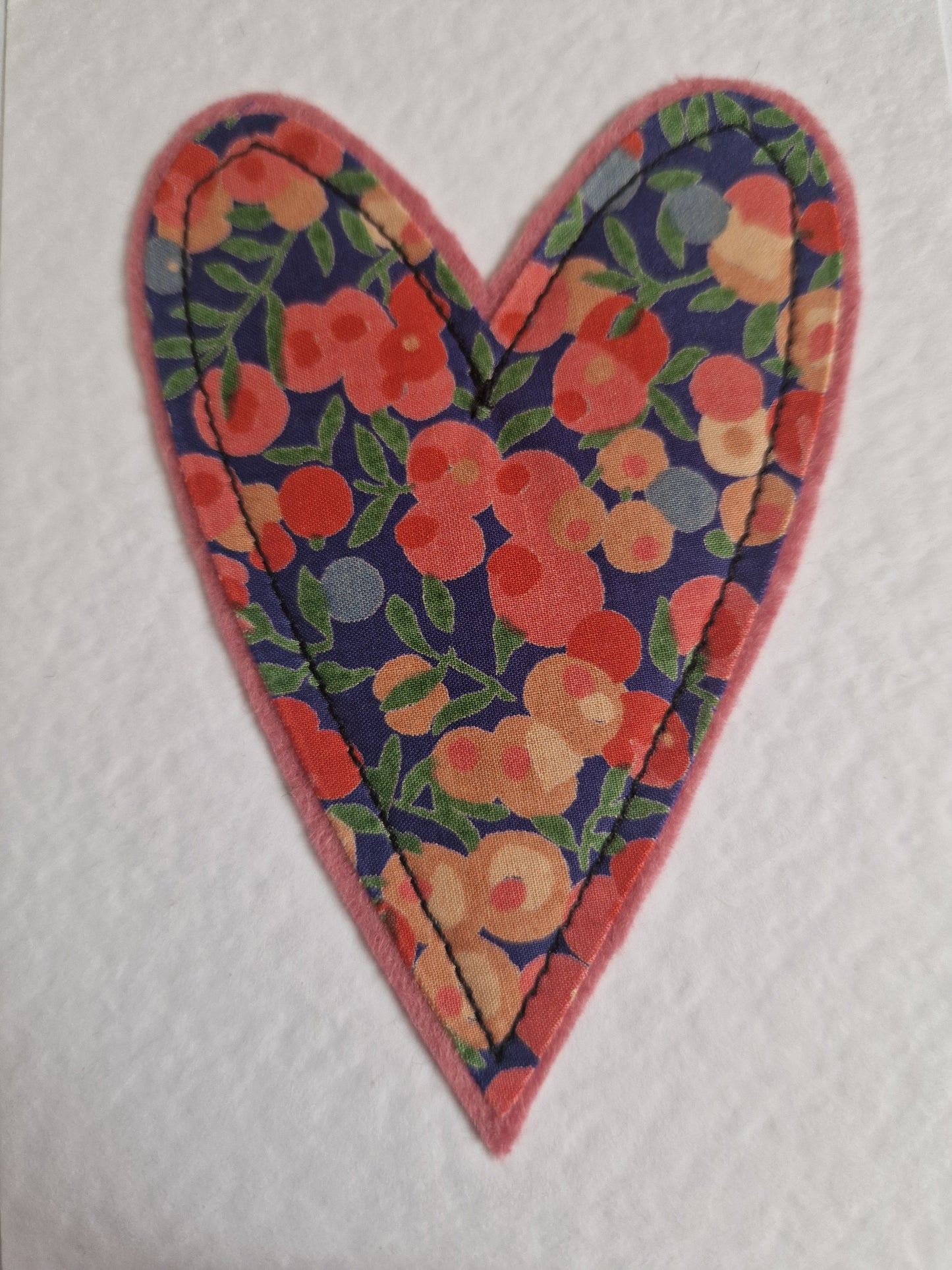 Happy cake day card with vintage Liberty heart decoration