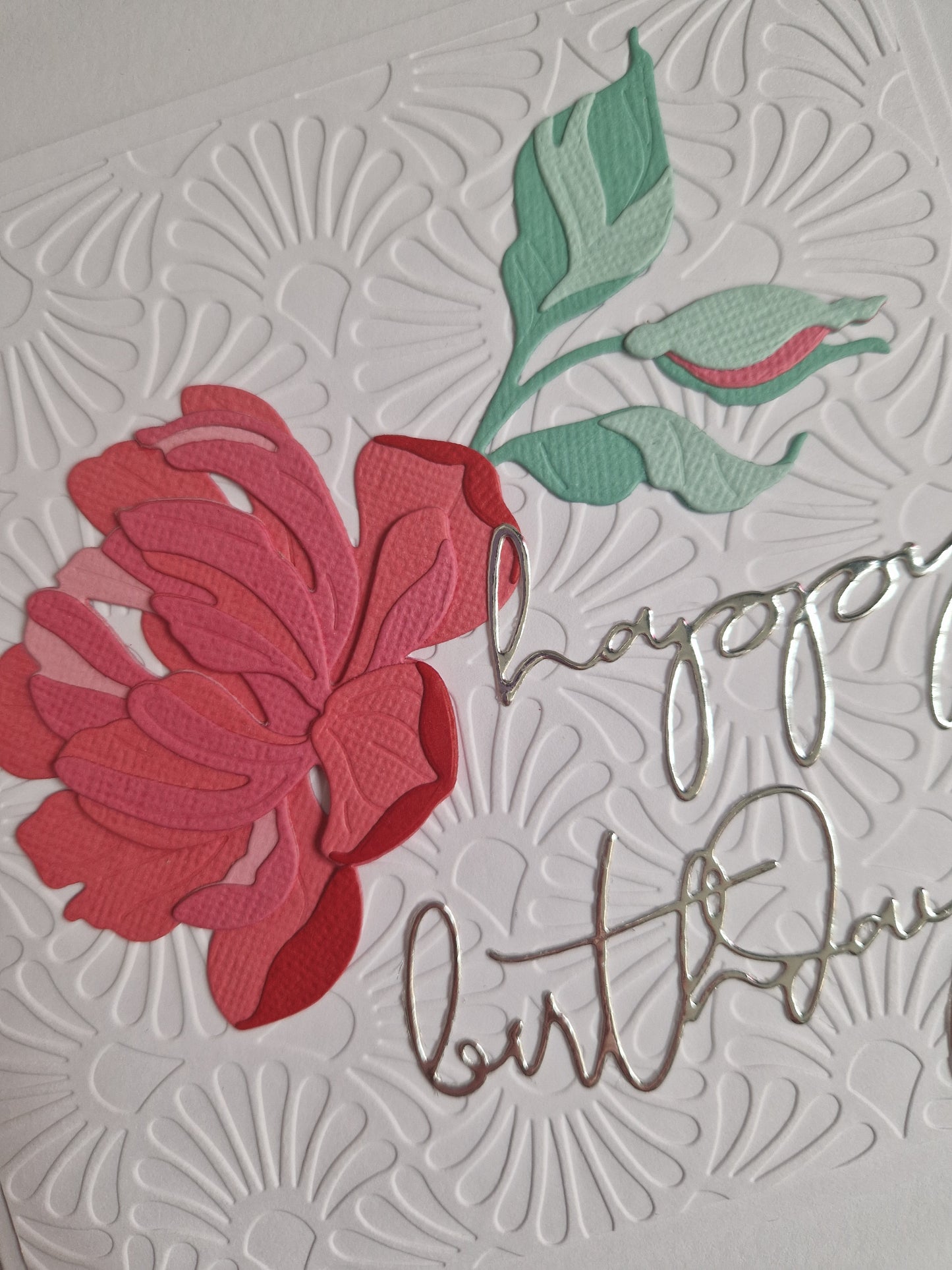 Peony Card - Happy Birthday in Coral