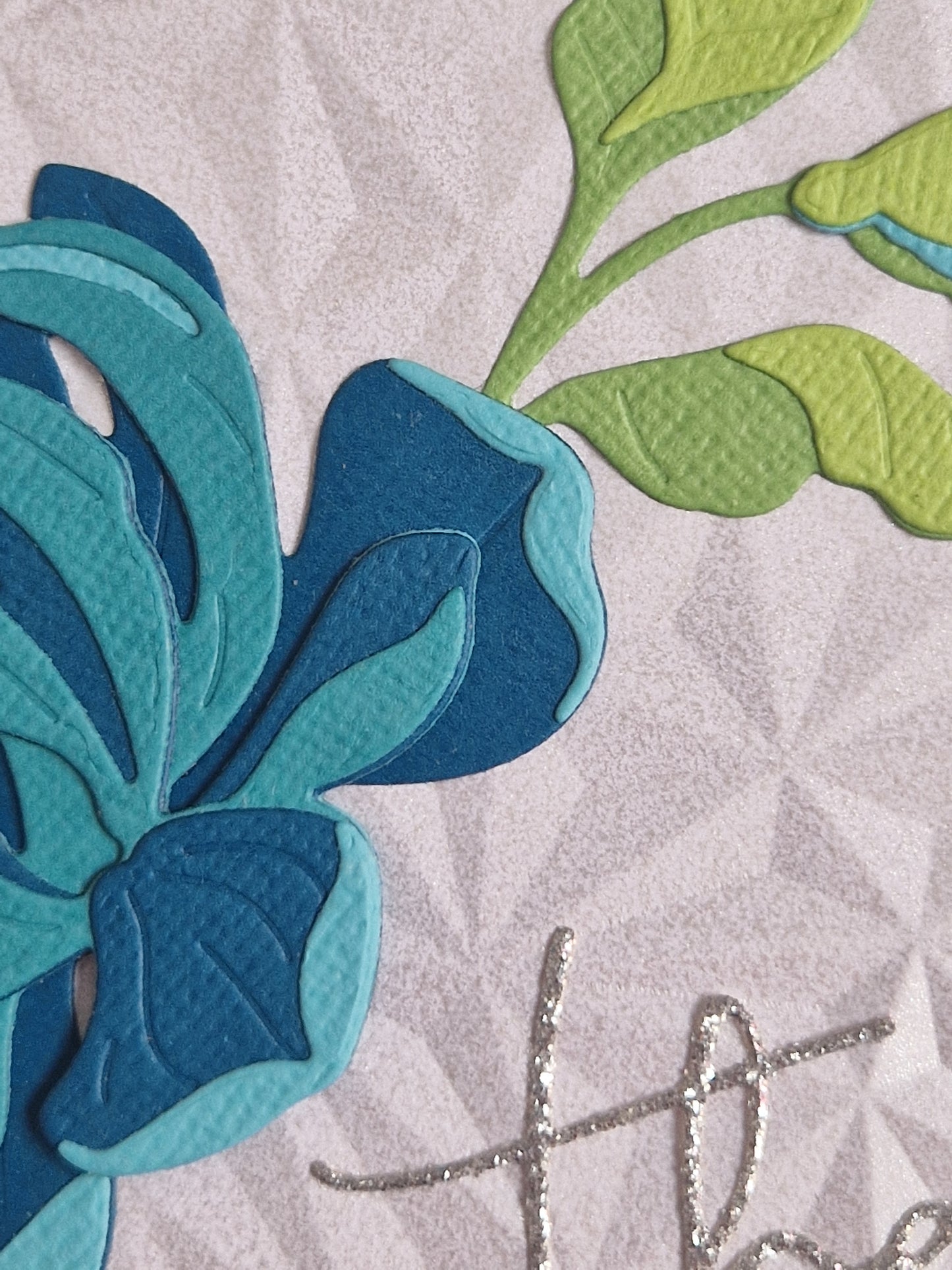 Peony Card - Thanks in Turquoise