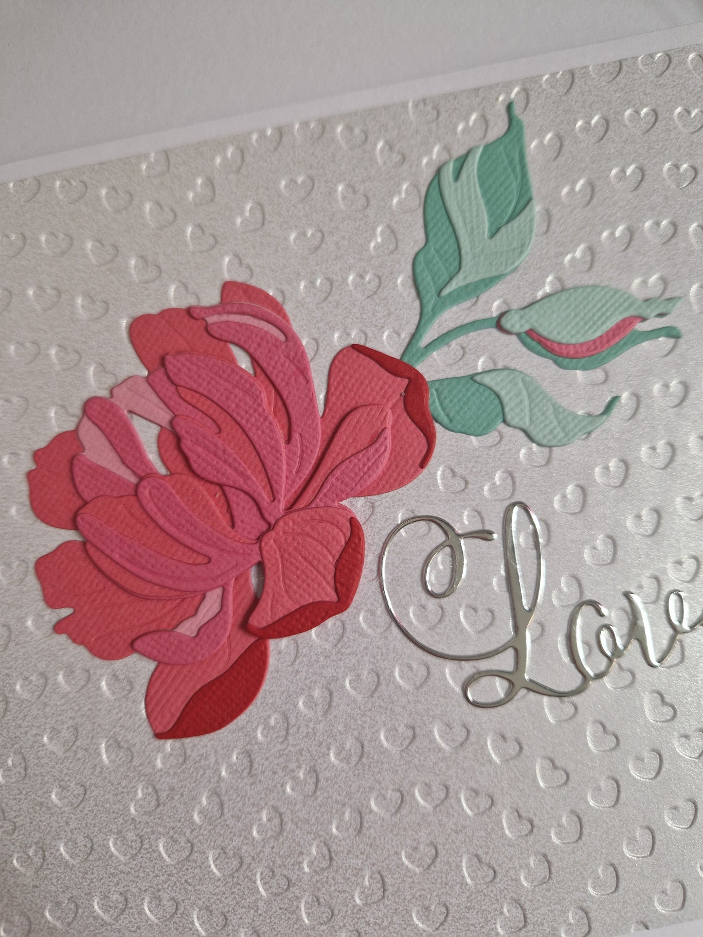 Peony Card - Love in Coral