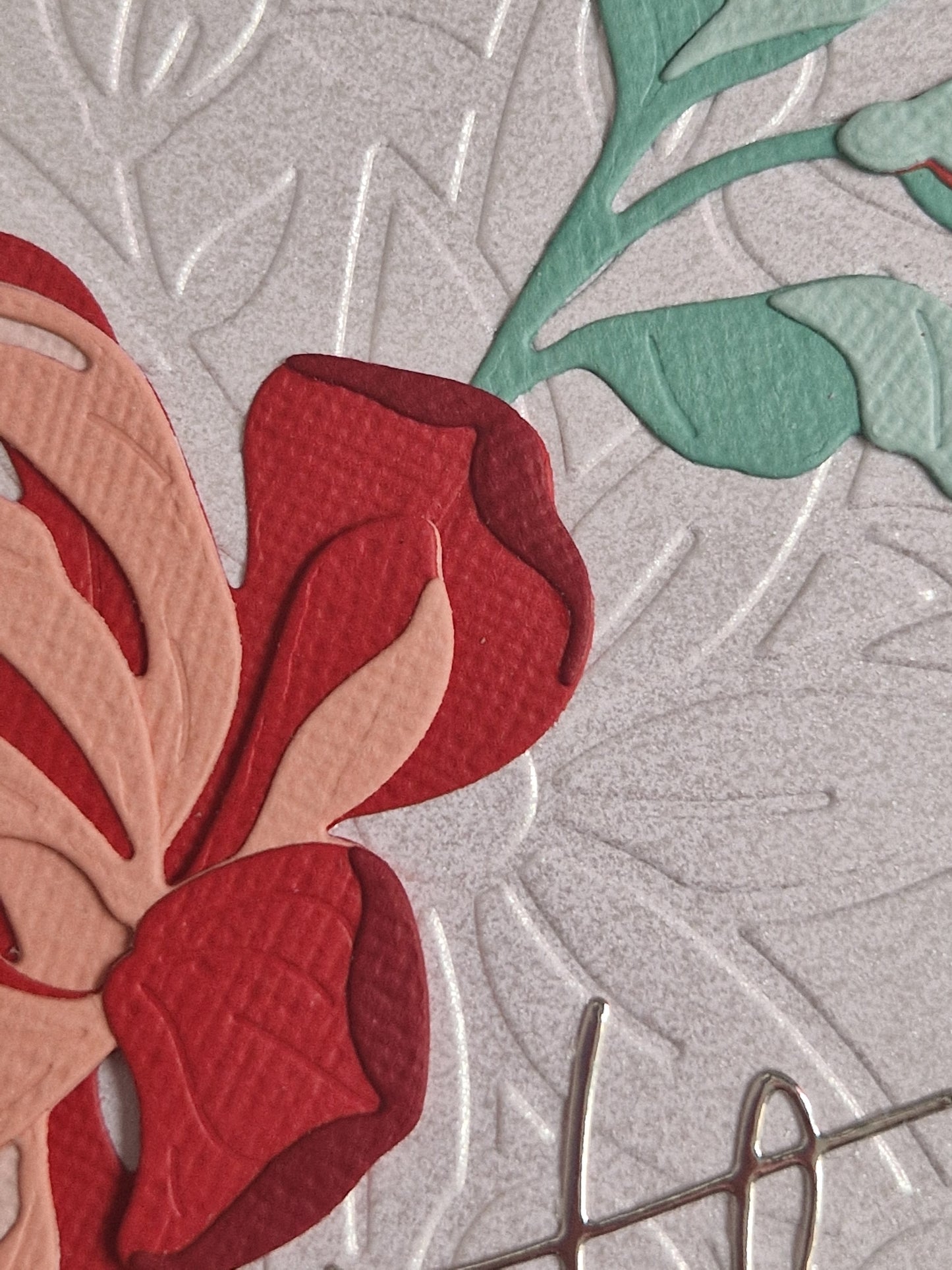 Peony Card - Thanks in Red