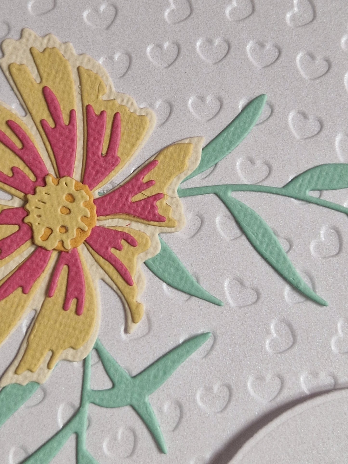 Cosmos Card - Sending Big Hugs in Lemon and Coral