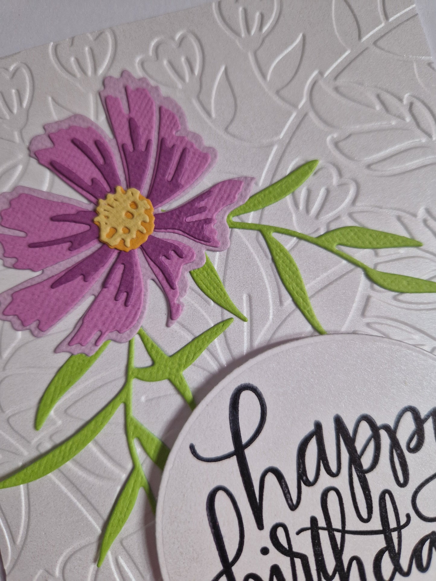 Cosmos Card - Happy Birthday in Lilac