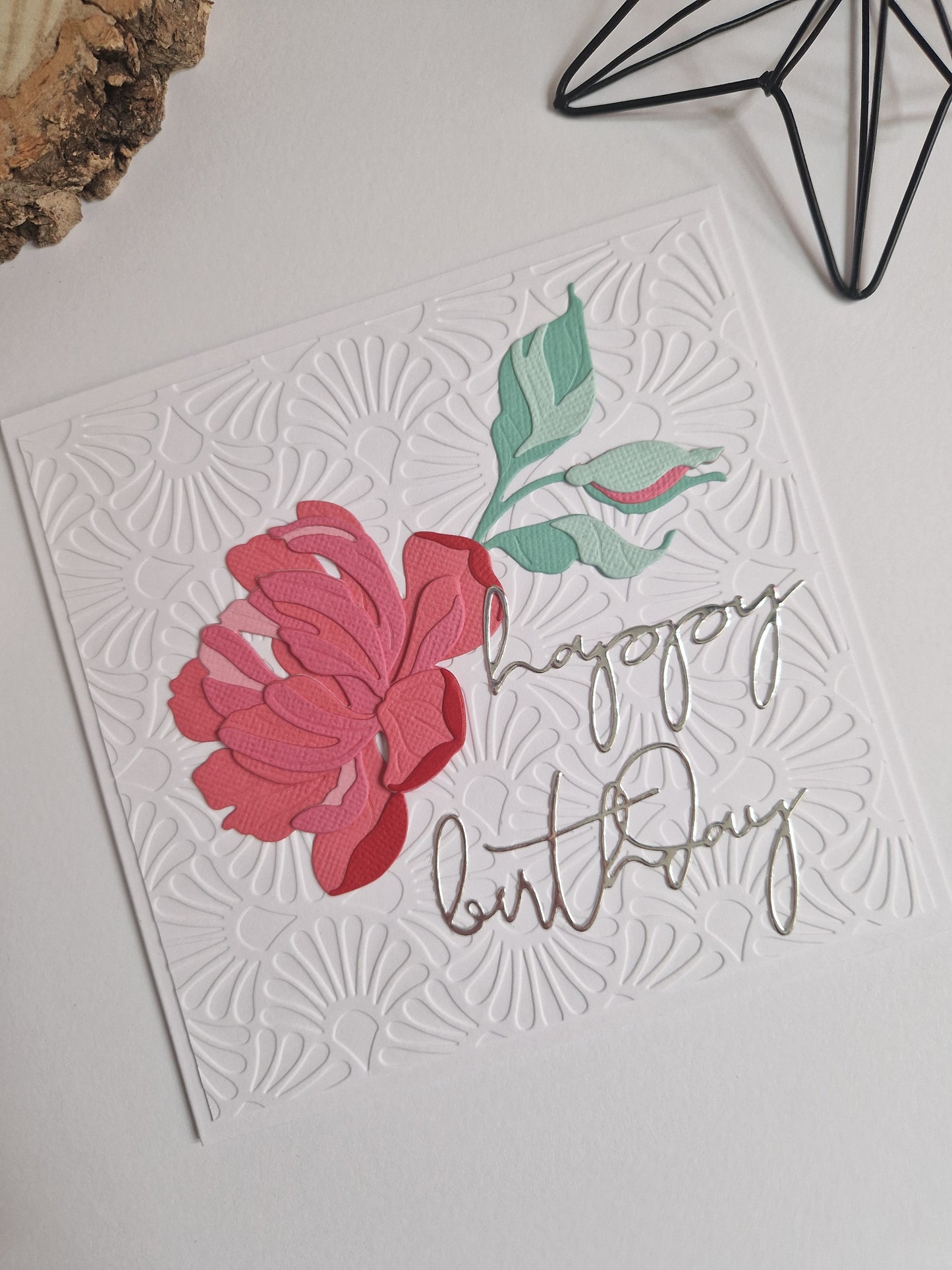 Peony Card - Happy Birthday in Coral