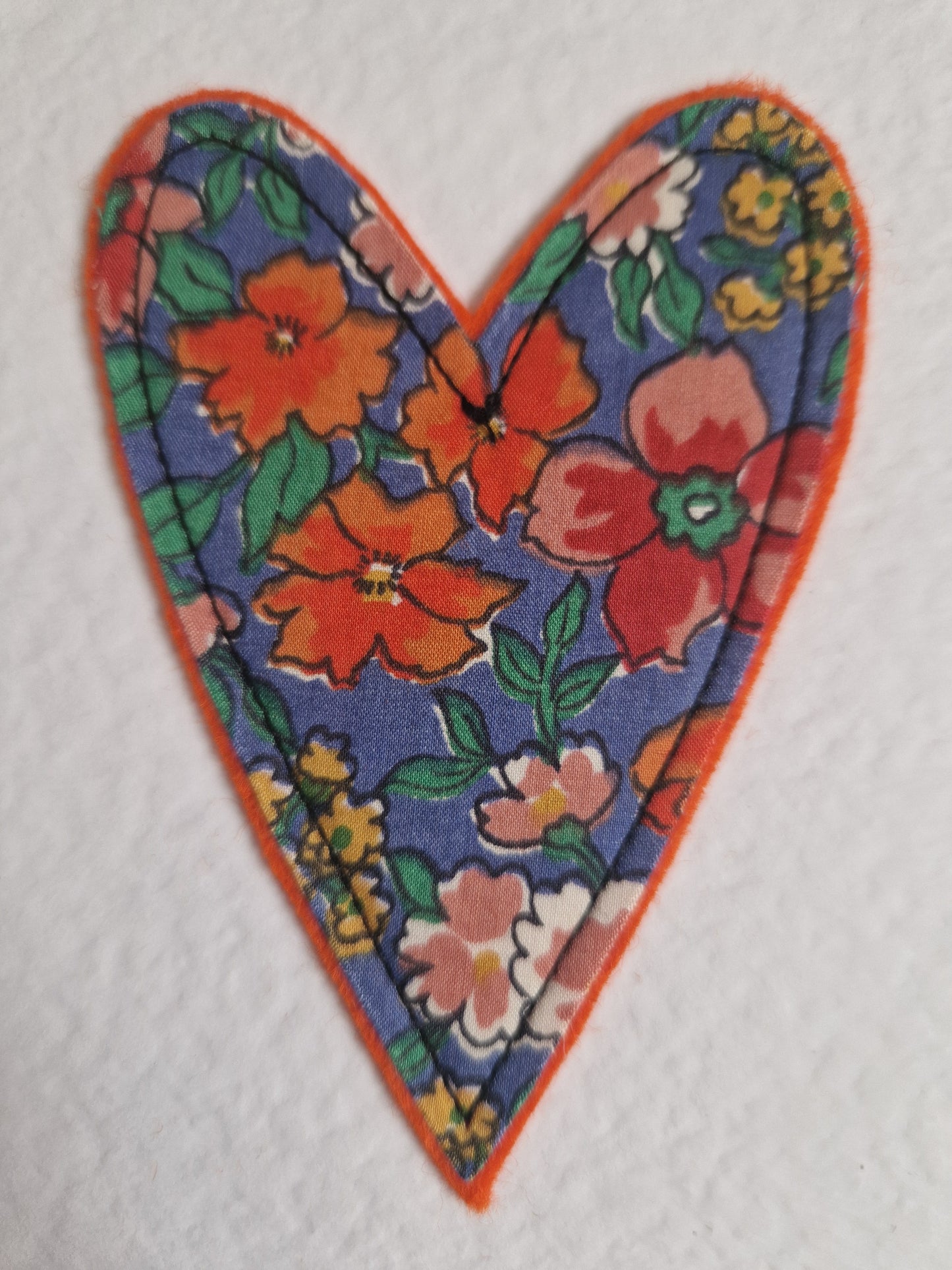 Let's celebrate card with vintage Liberty heart decoration