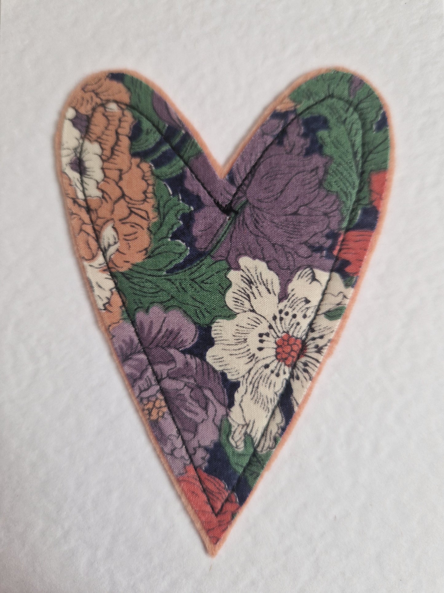 Best wishes card with vintage Liberty heart decoration