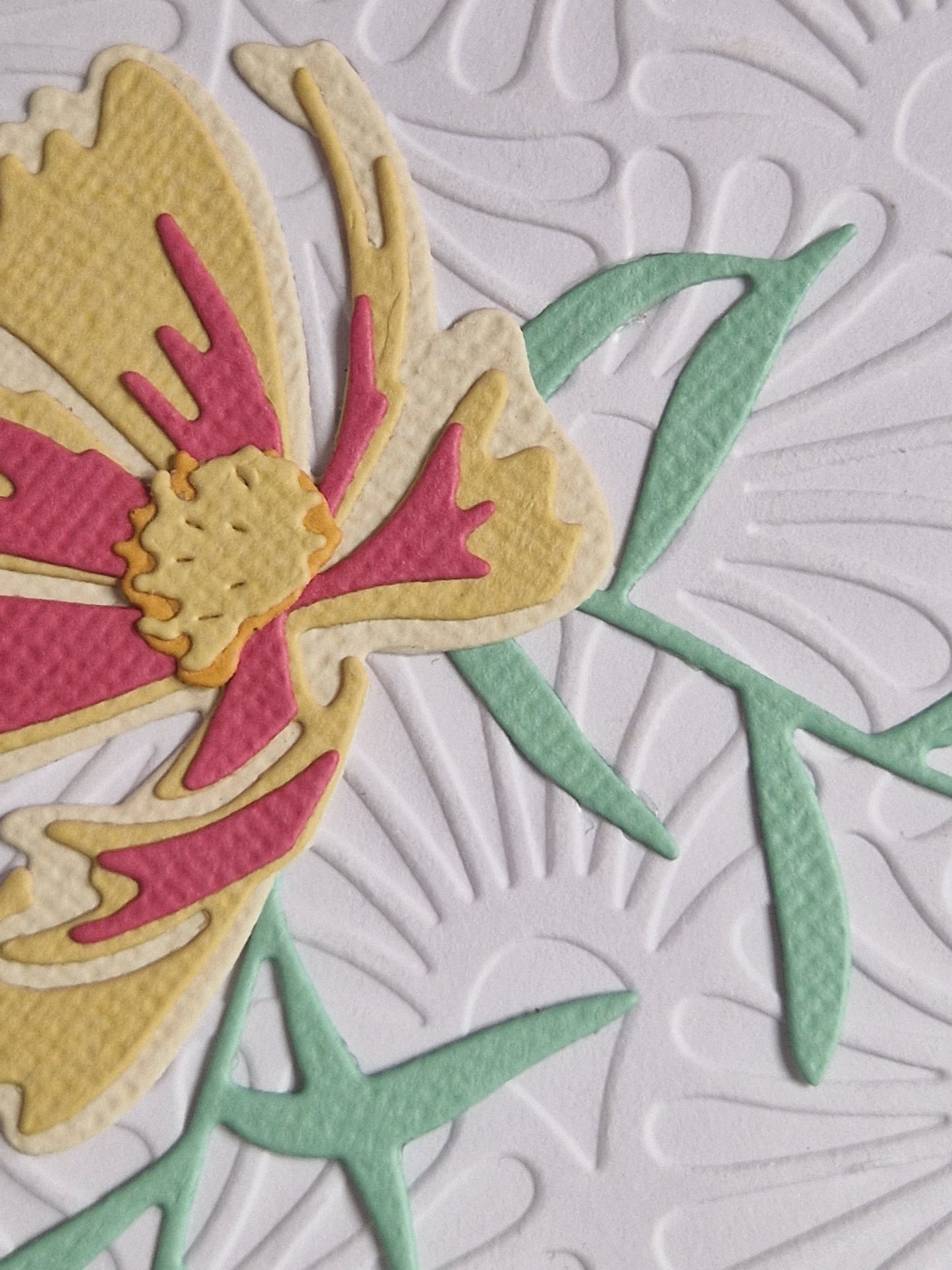 Cosmos Card - Happy Birthday in Lemon and Coral