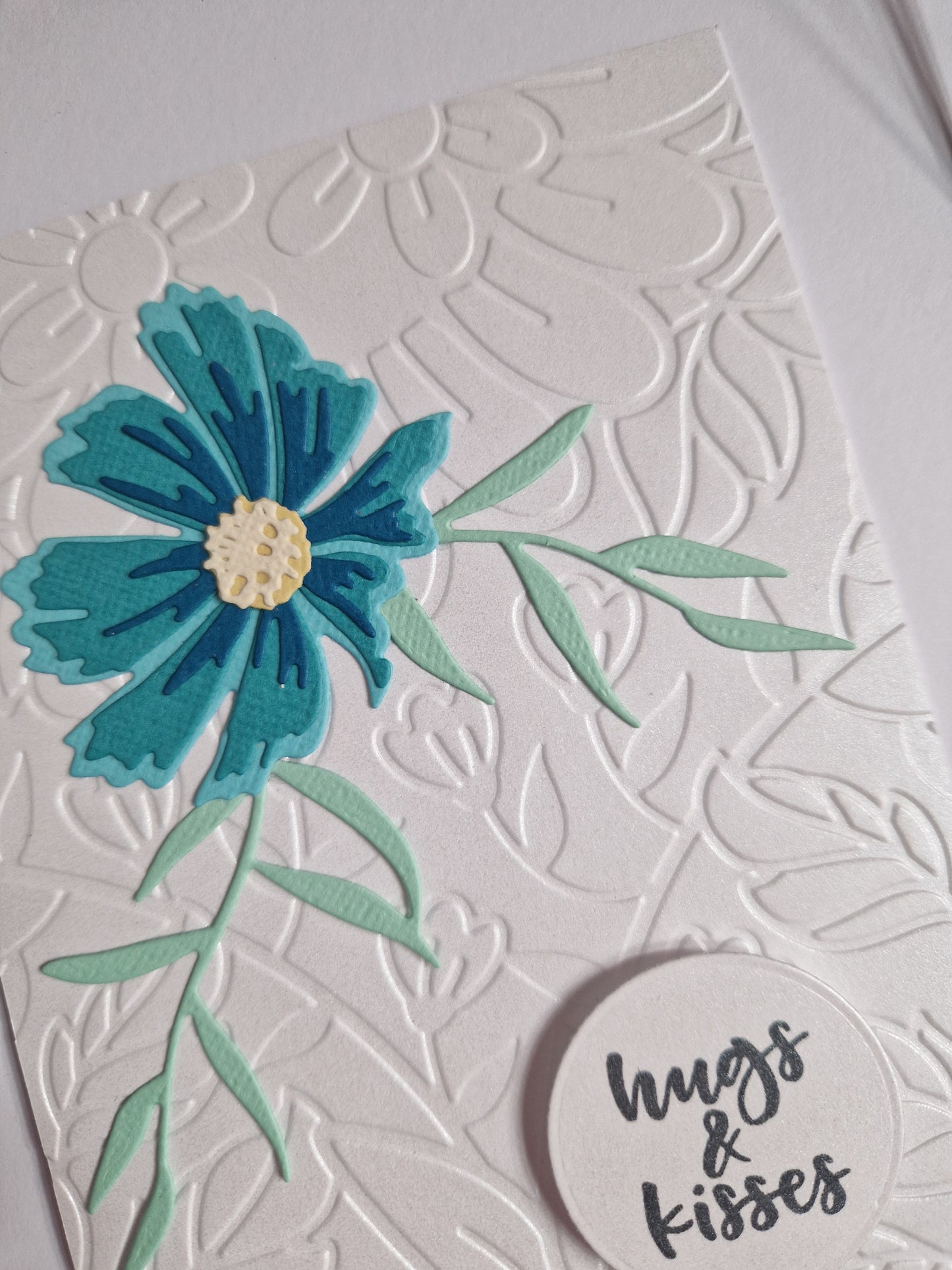 Cosmos Card - Hugs & Kisses in Turquoise