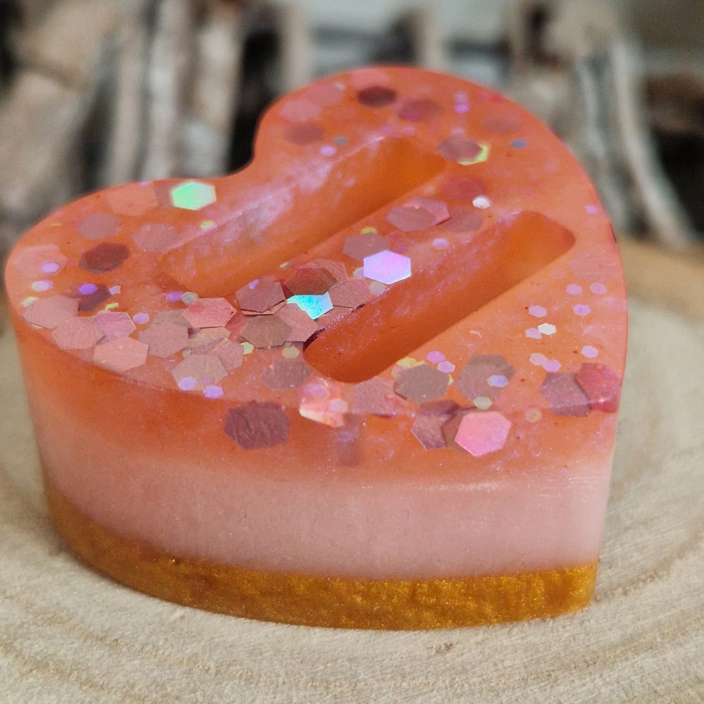 Resin Ring Holder - Strawberry Cheesecake Double Slot