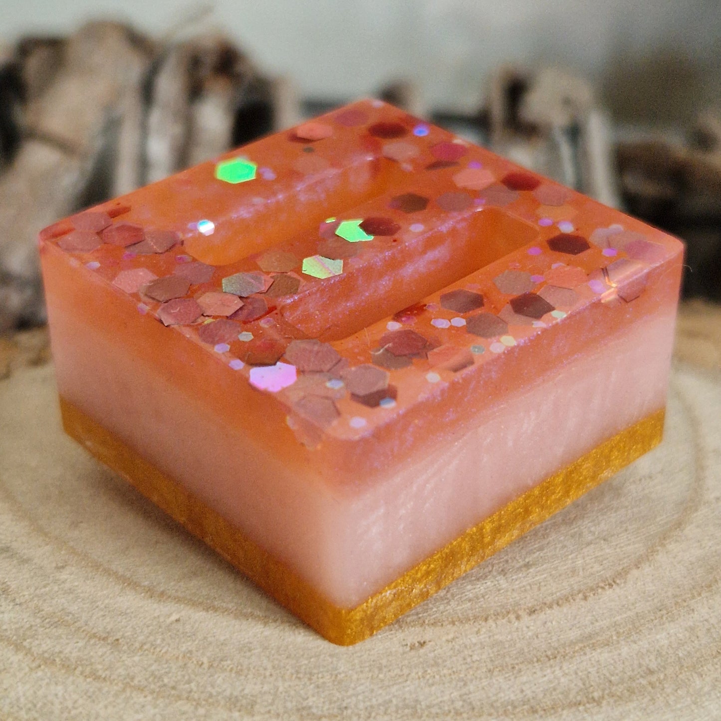 Resin Ring Holder - Strawberry Cheesecake Double Slot