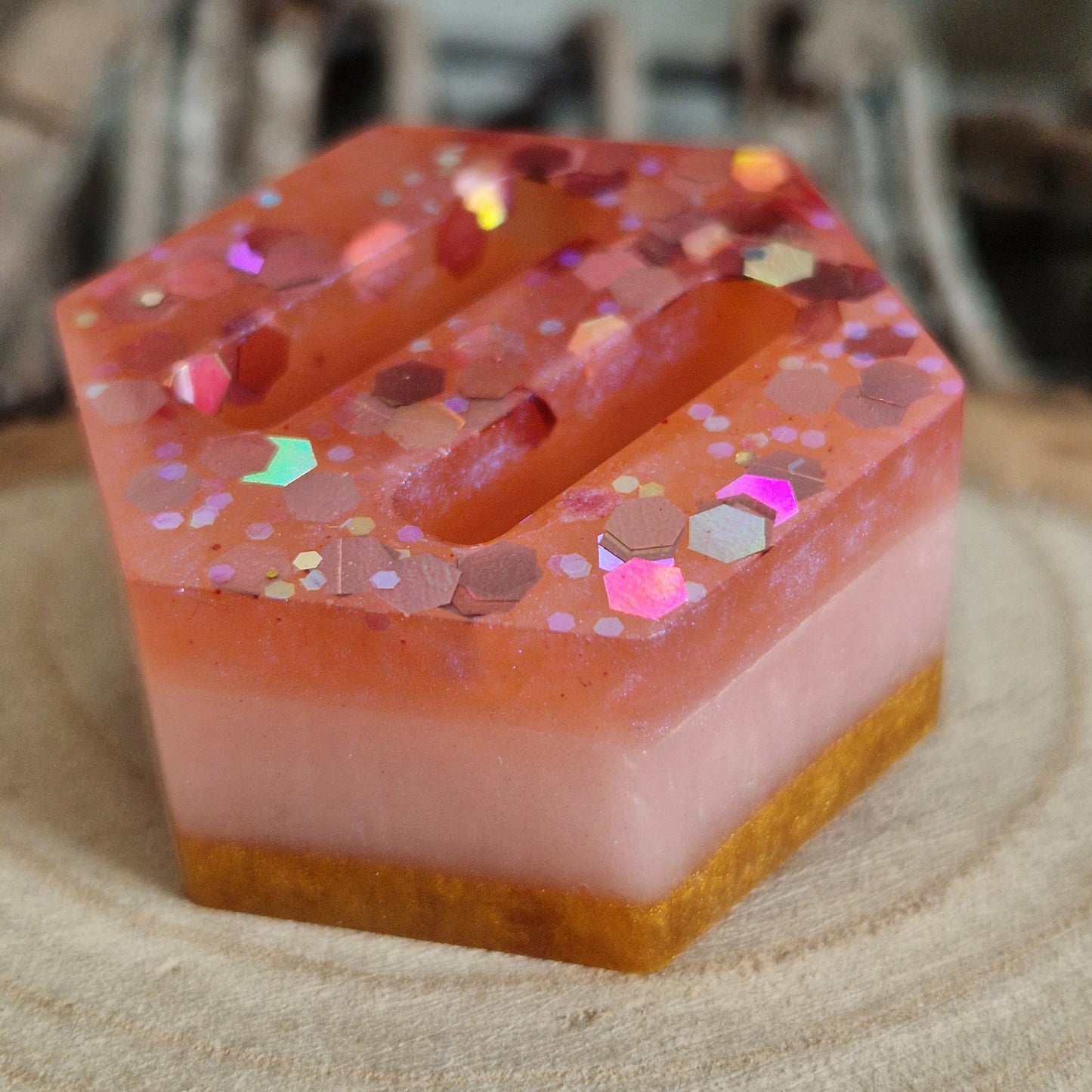 Resin Ring Holder - Strawberry Cheesecake Double Slot