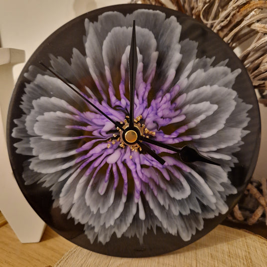 Bloom Clock - Purple and Black
