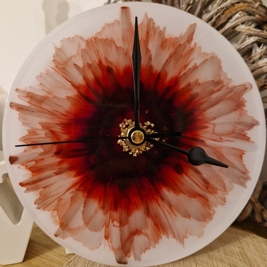 Bloom Clock - Red and Black