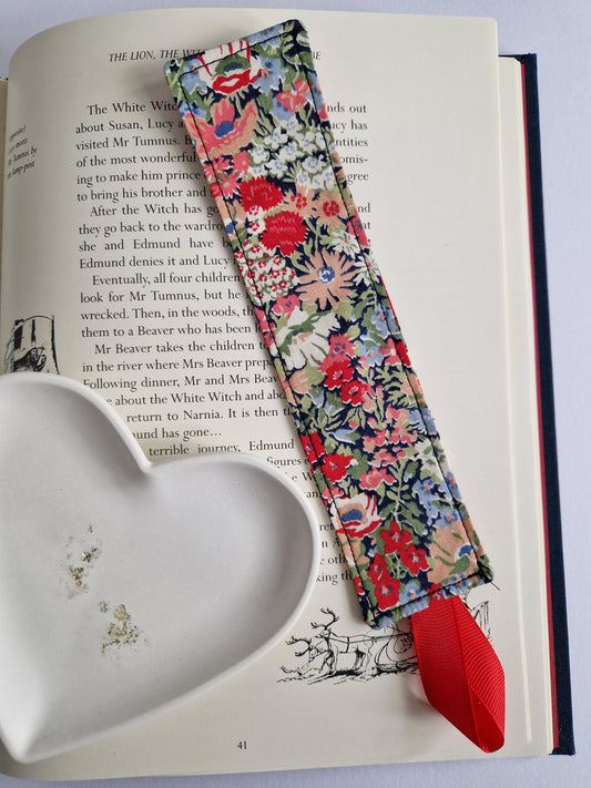 Vintage Liberty Print Bookmark - Peach Flowers