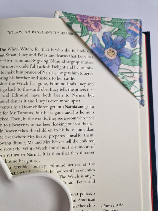 Vintage Liberty Print Corner Bookmark - Lilac Floral