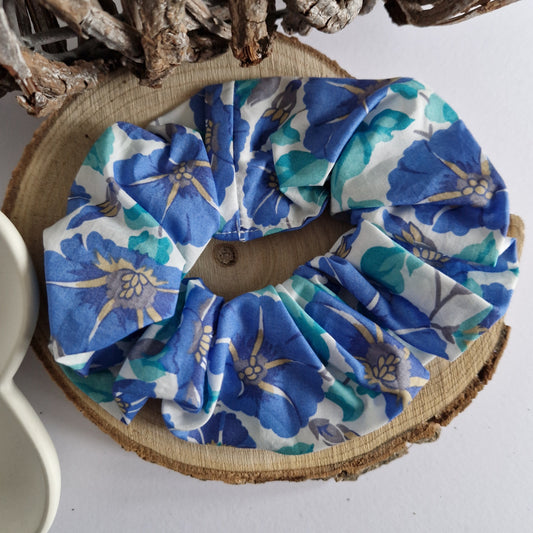 Vintage Liberty Print Hair Scrunchie - Blue Morning Glory