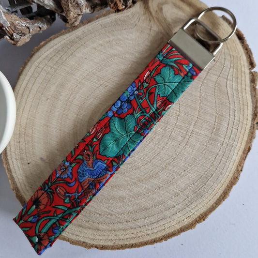 Vintage Liberty Print Wrist Keyring - Blue Birds