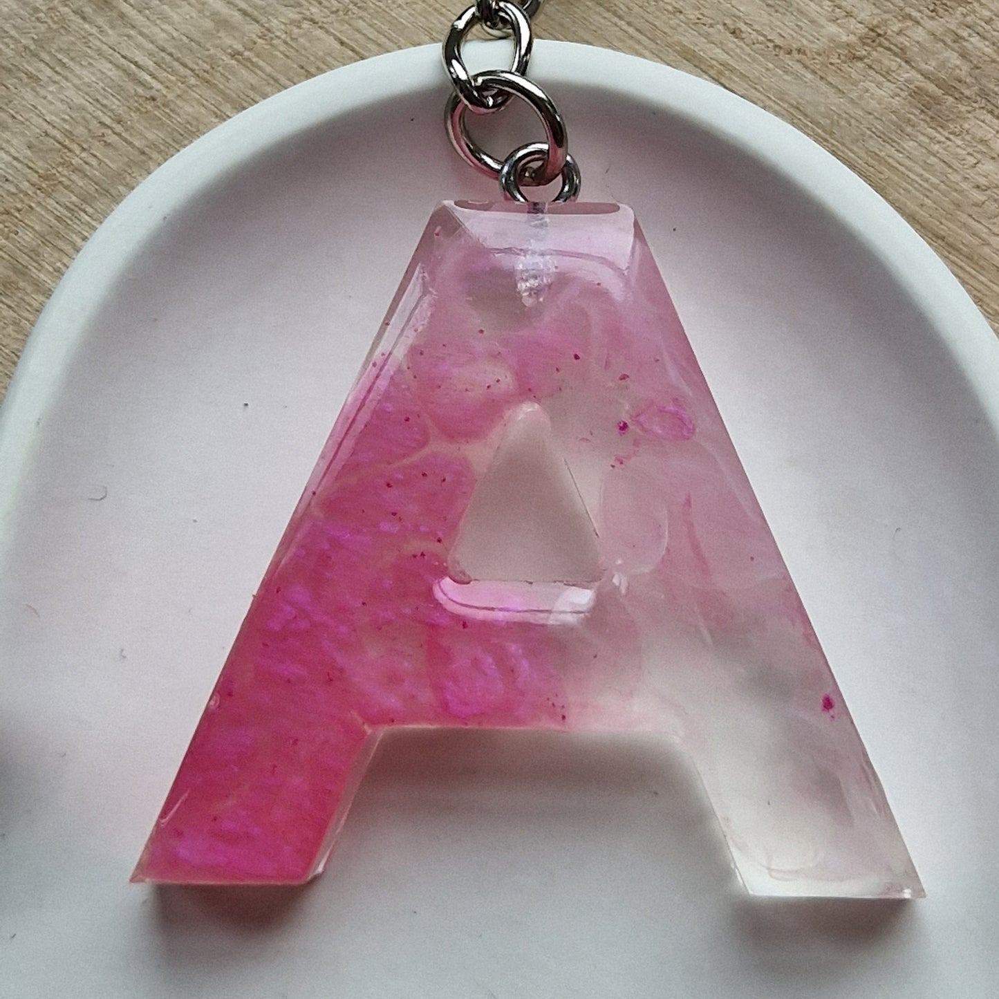 Resin Initial Keyring - Letter A