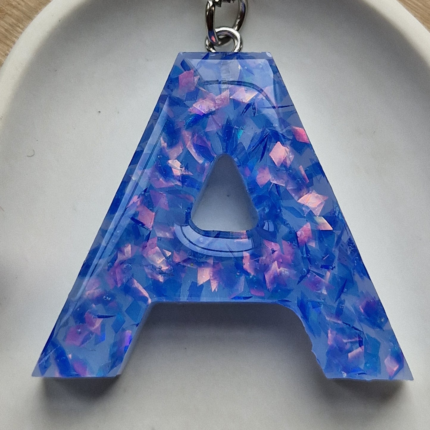 Resin Initial Keyring - Letter A