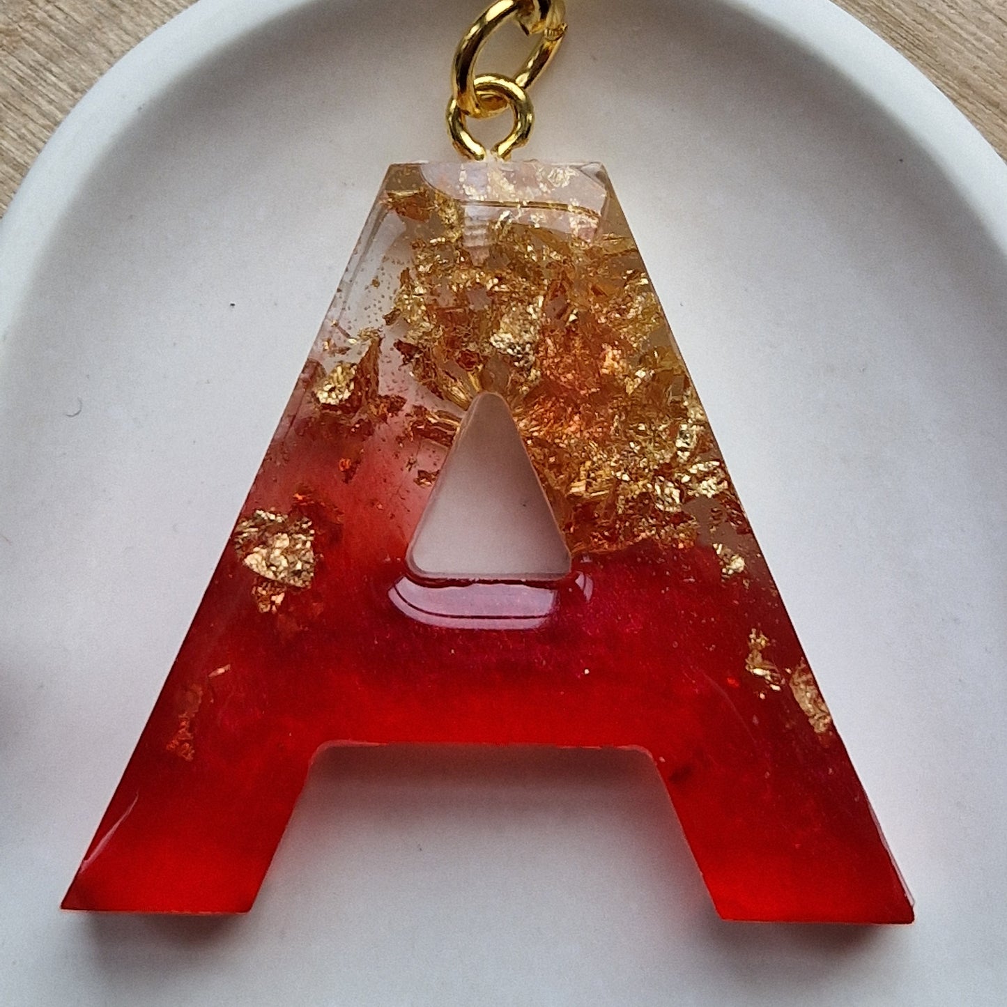 Resin Initial Keyring - Letter A