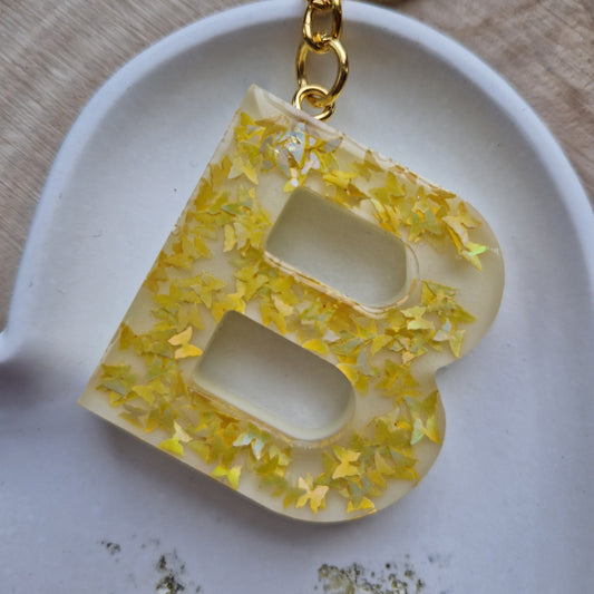 Resin Initial Keyring - Letter B