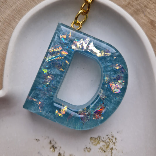 Resin Initial Keyring - Letter D