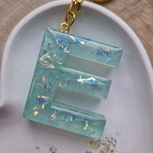 Resin Initial Keyring - Letter E