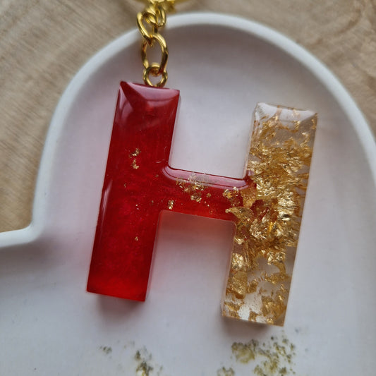 Resin Initial Keyring - Letter H