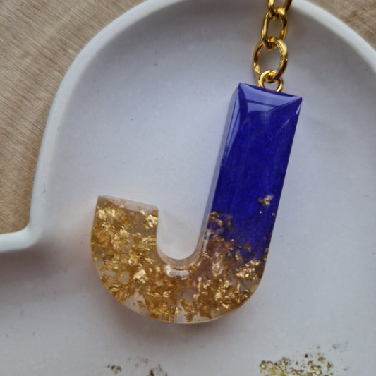 Resin Initial Keyring - Letter J