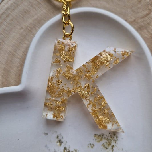 Resin Initial Keyring - Letter K