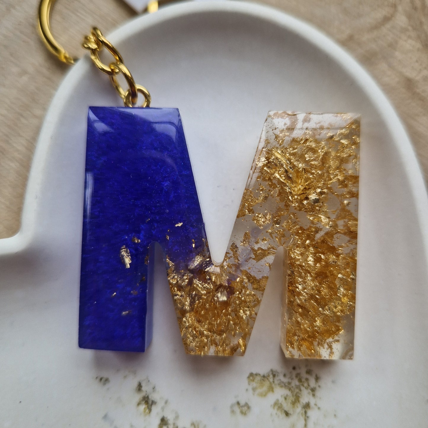 Resin Initial Keyring - Letter M