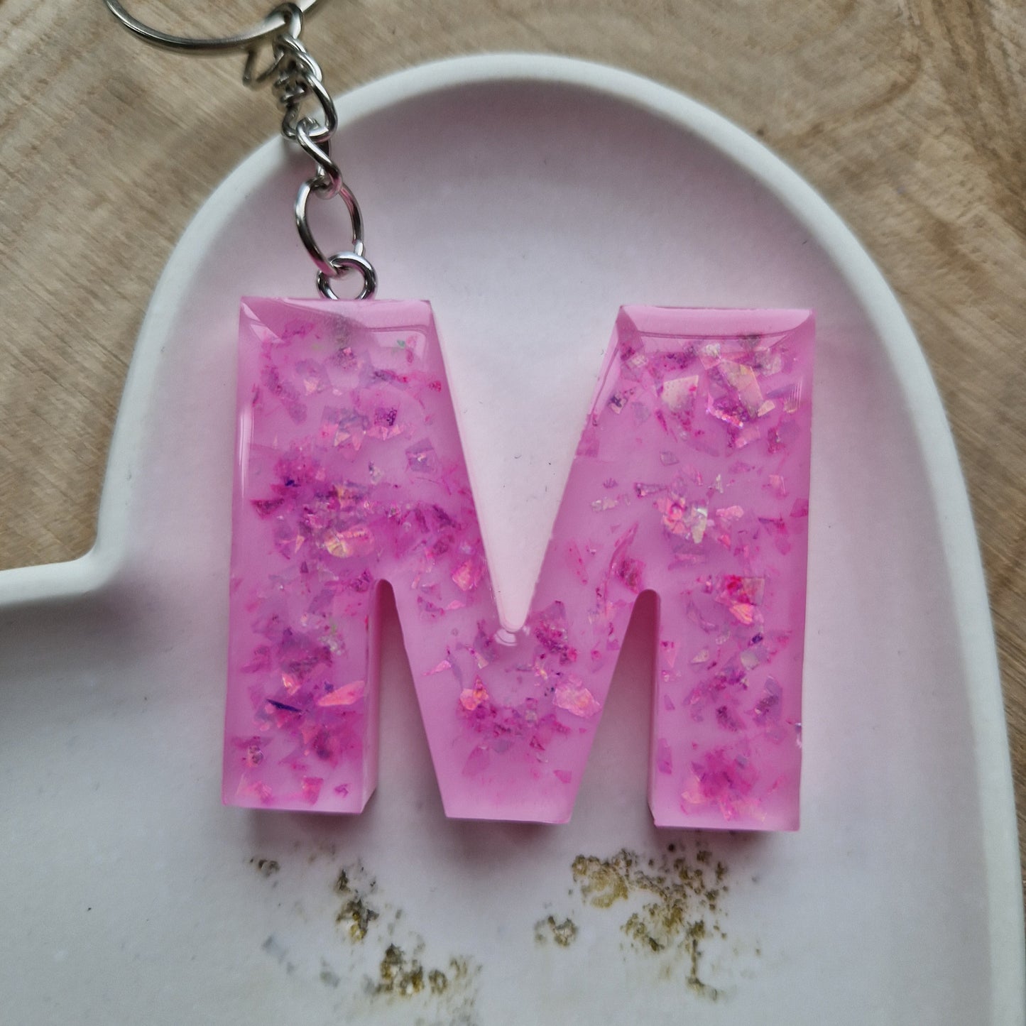 Resin Initial Keyring - Letter M