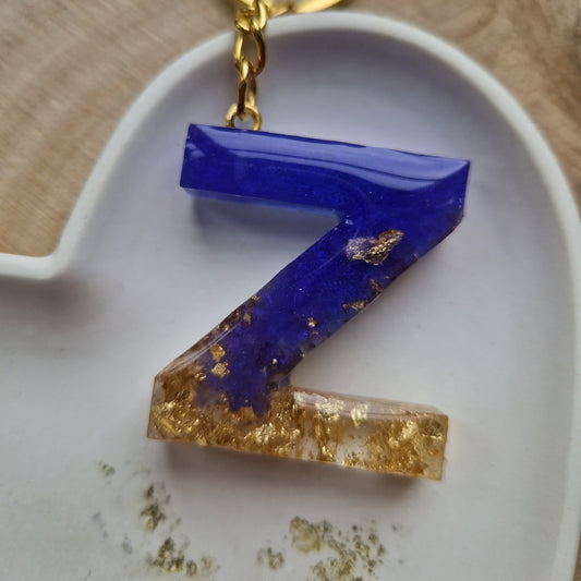 Resin Initial Keyring - Letter Z