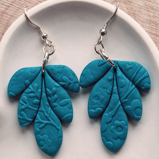 Clay Droplet Earrings - Emilia in Peacock Pearl