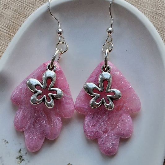 Clay Droplet Earrings - Florentina in Pale Pink