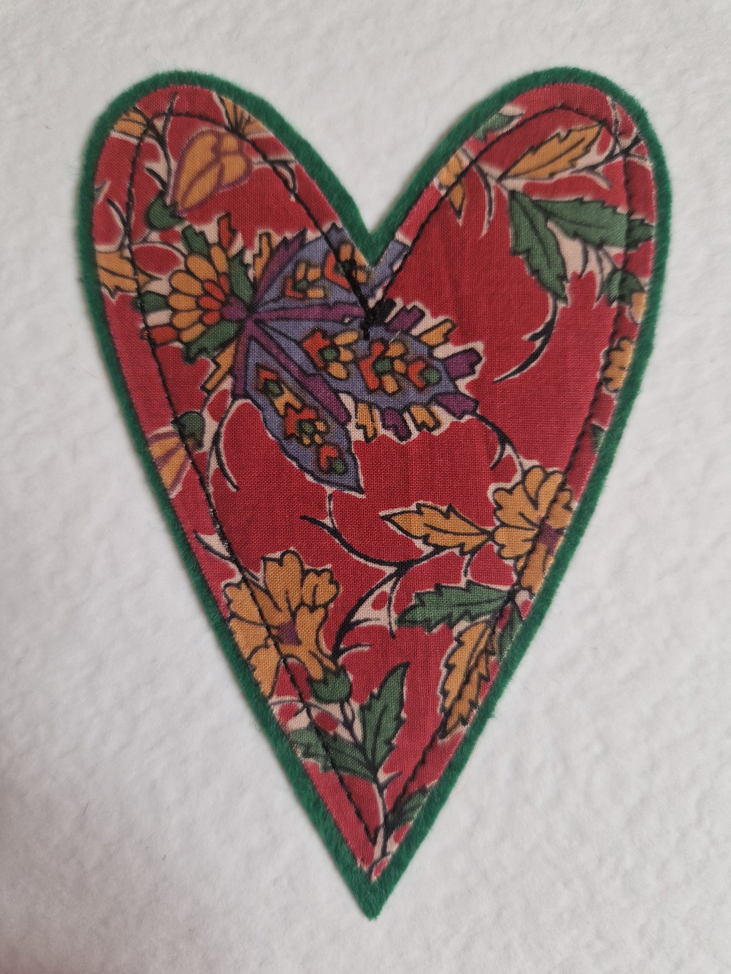 Vintage Liberty Print Heart Card - Just for you