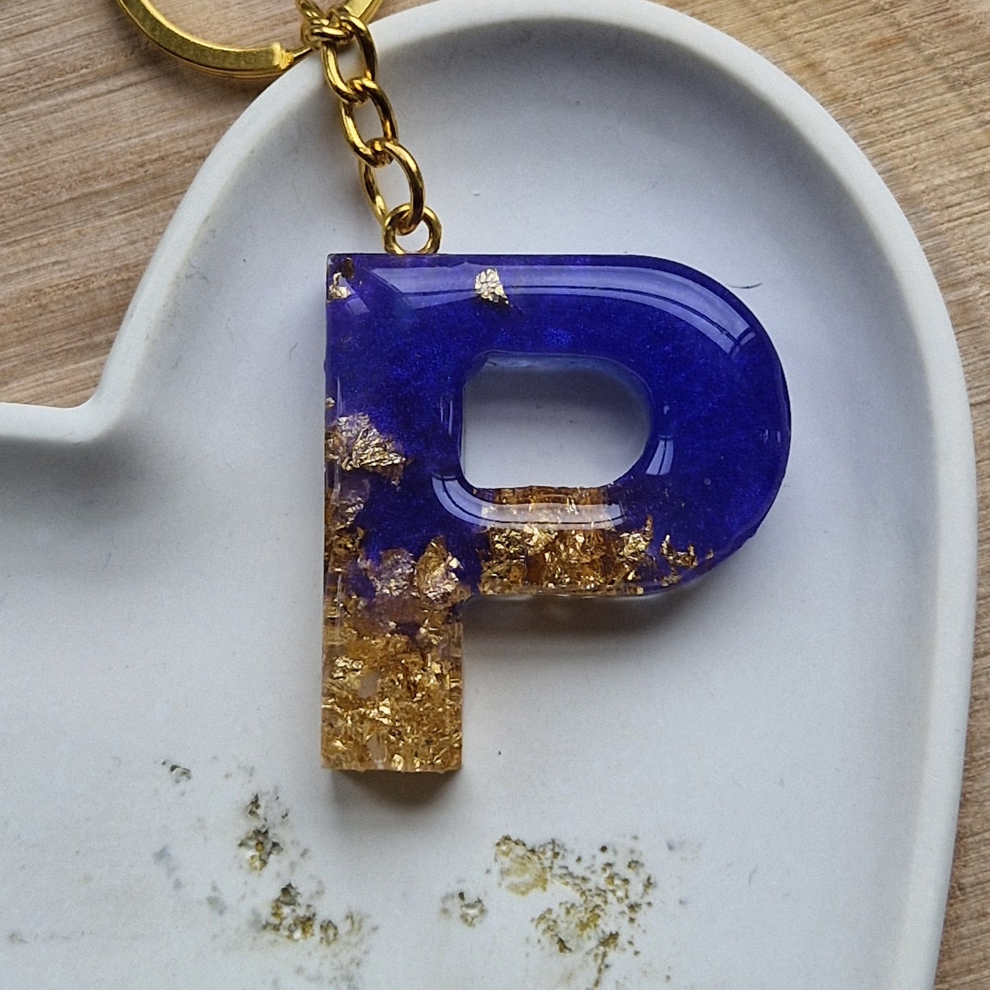 Resin Initial Keyring - Letter P