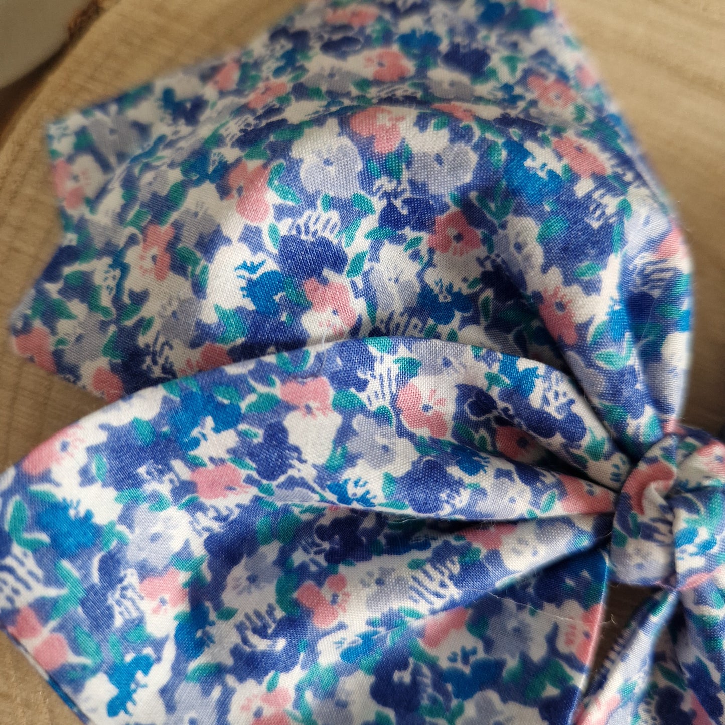 Vintage Liberty Print Hair Bow - Blue Ditsy Floral