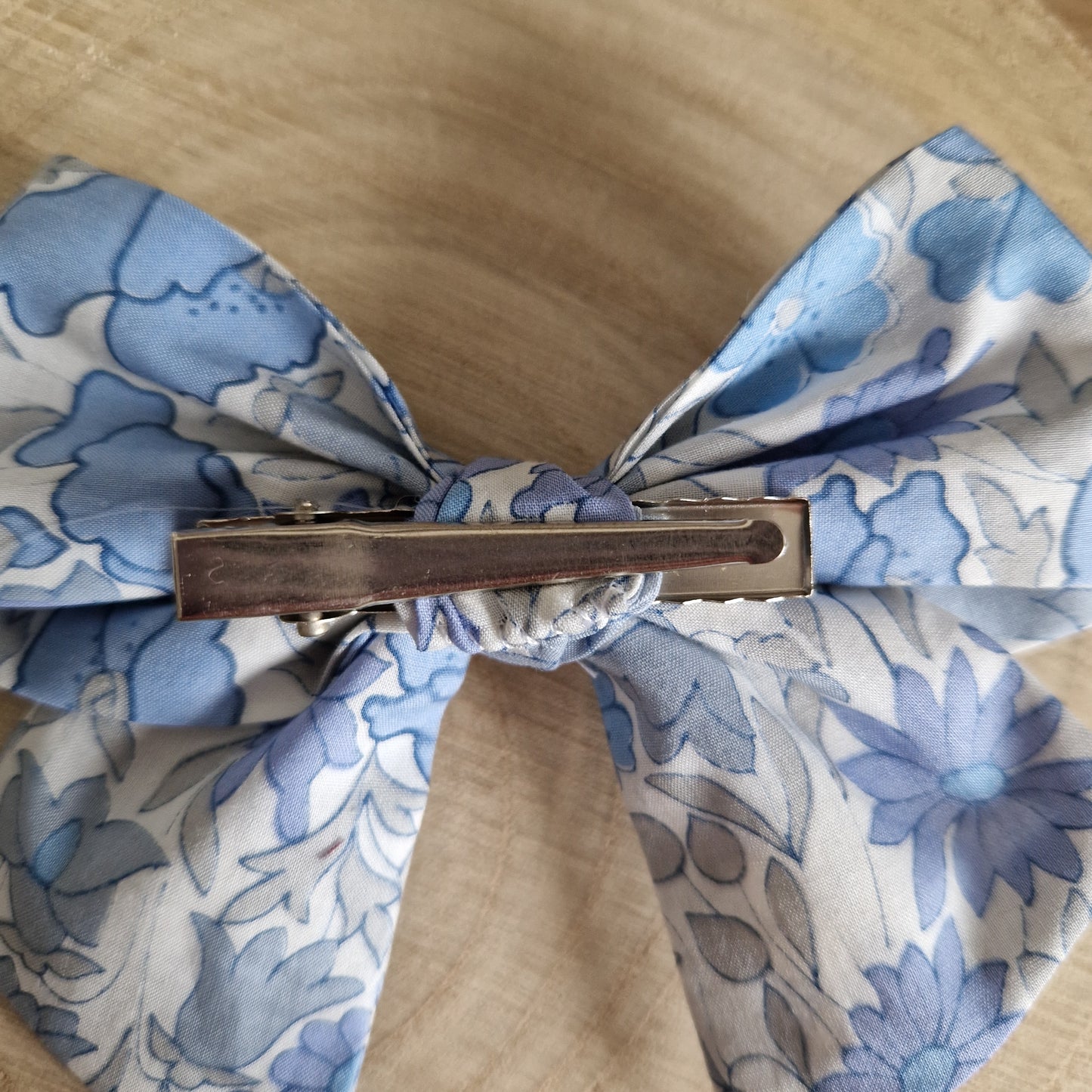 Vintage Liberty Print Mini Hair Bow - Blues