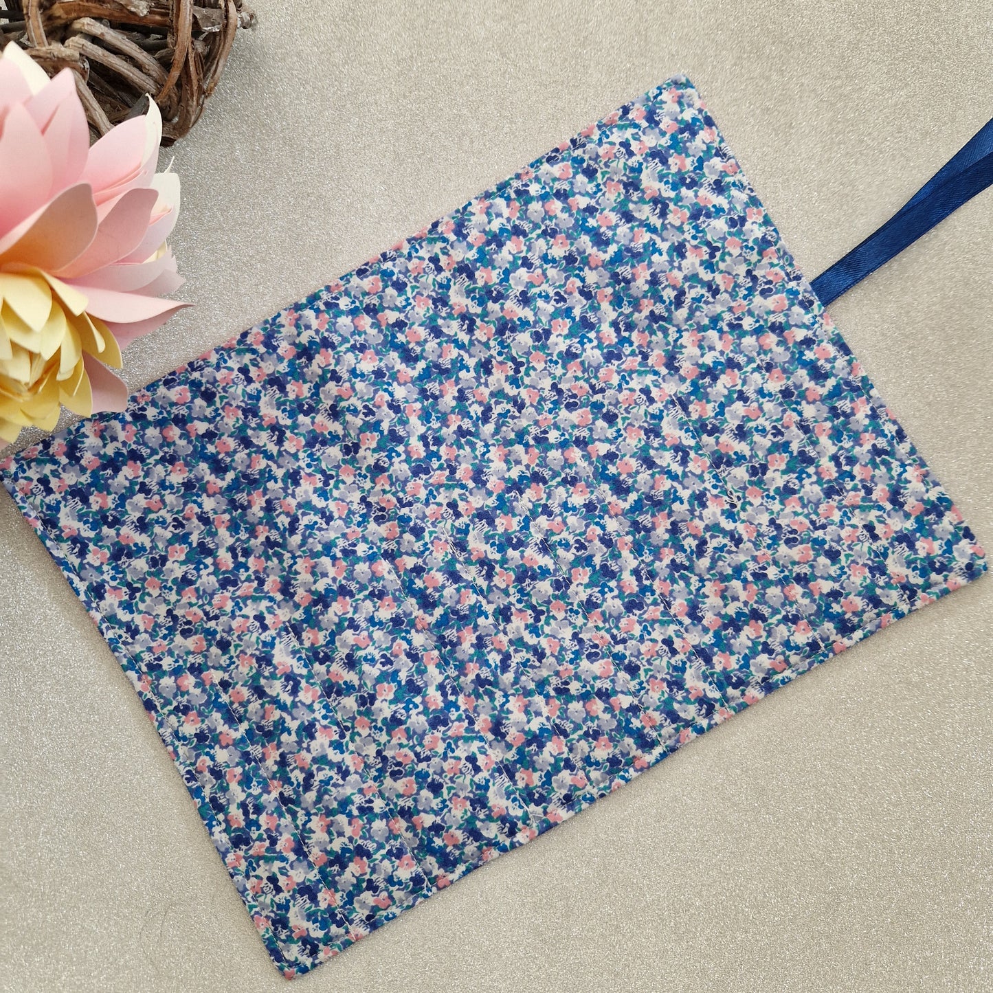 Vintage Liberty Print Brush Roll - Blue Ditsy Floral