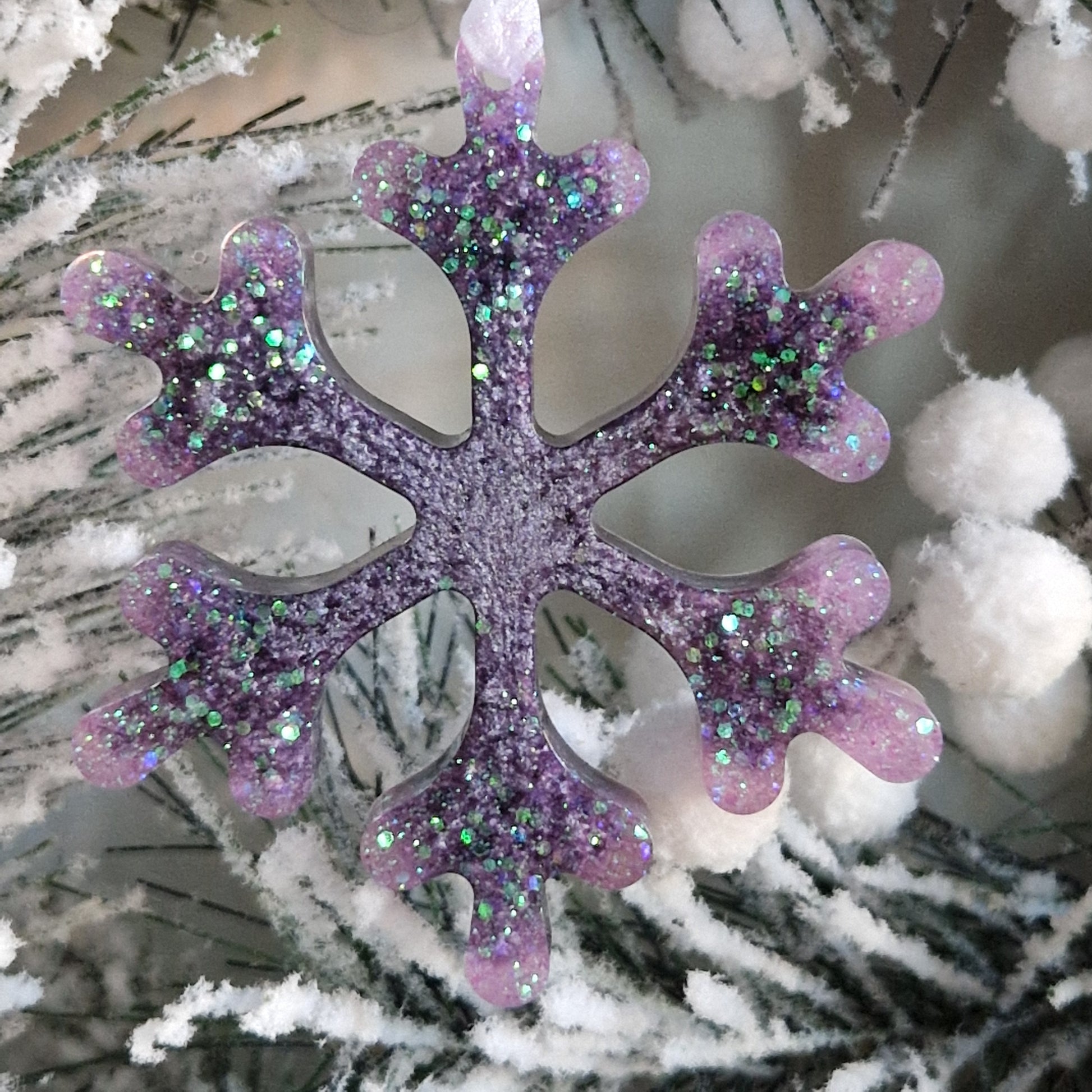 Orchid resin snowflake decoration