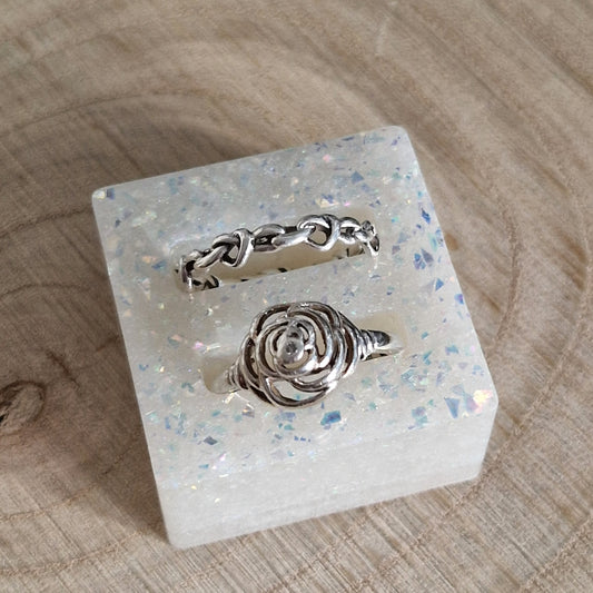 Resin Ring Holder - Snowdrop Sparkle