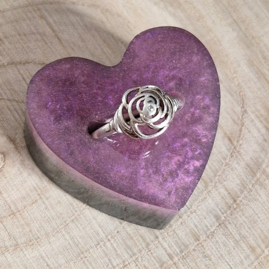 Resin Ring Holder - Fuchsia Heart