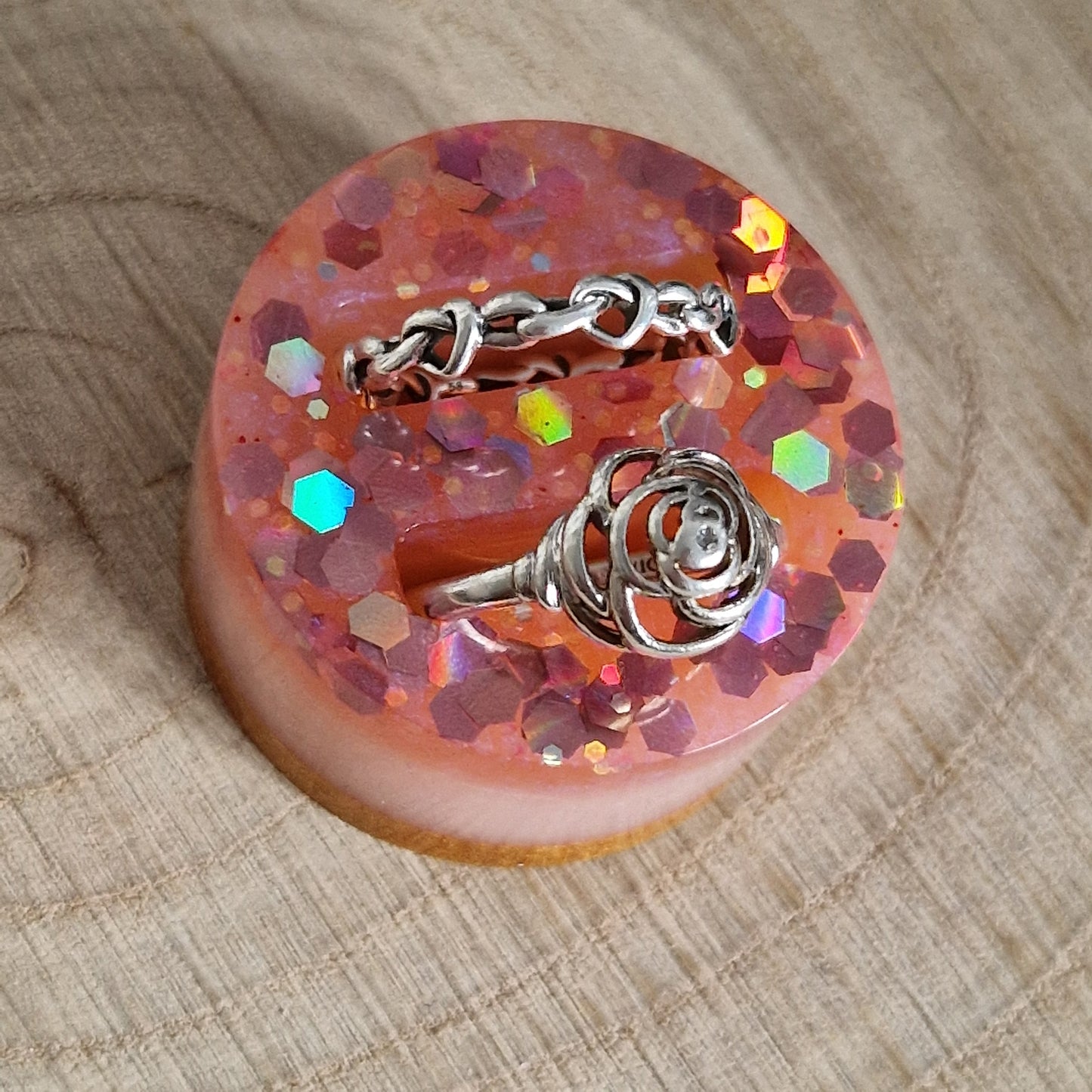 Resin Ring Holder - Strawberry Cheesecake Double Slot