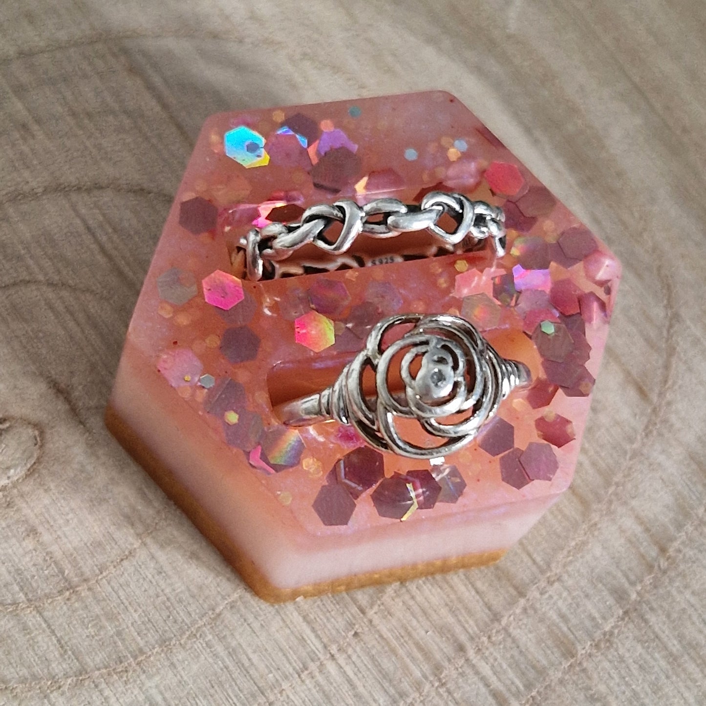 Resin Ring Holder - Strawberry Cheesecake Double Slot