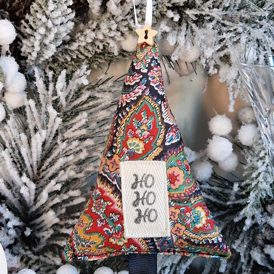 Vintage Liberty Small Christmas Tree Decoration - Black Paisley