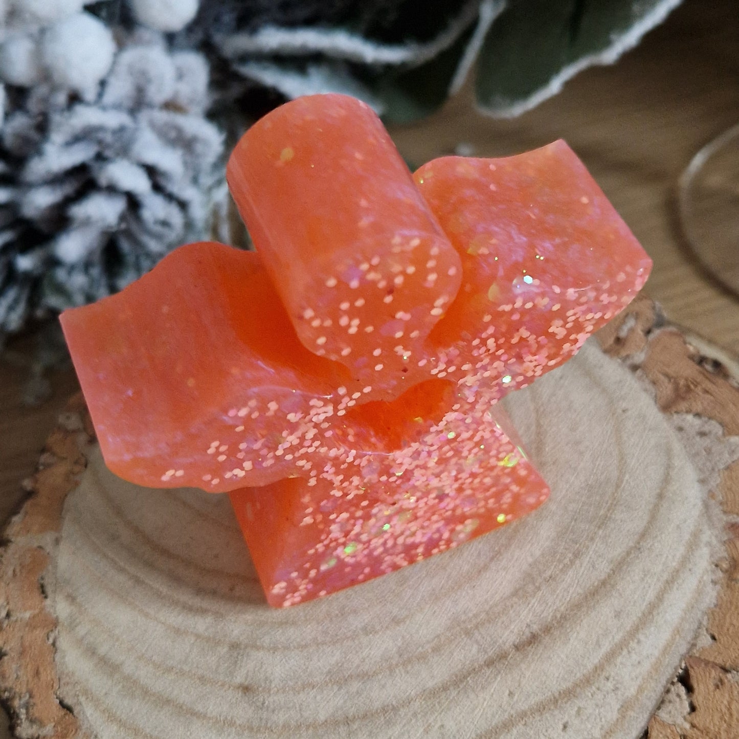 Resin Angel Decoration - Peach Sparkle