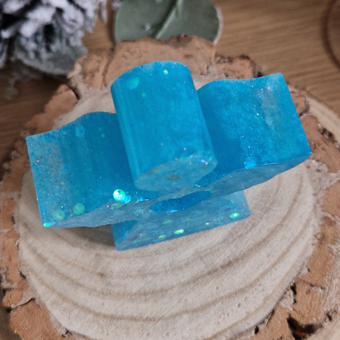 Resin Angel Decoration - Turquoise Sparkle