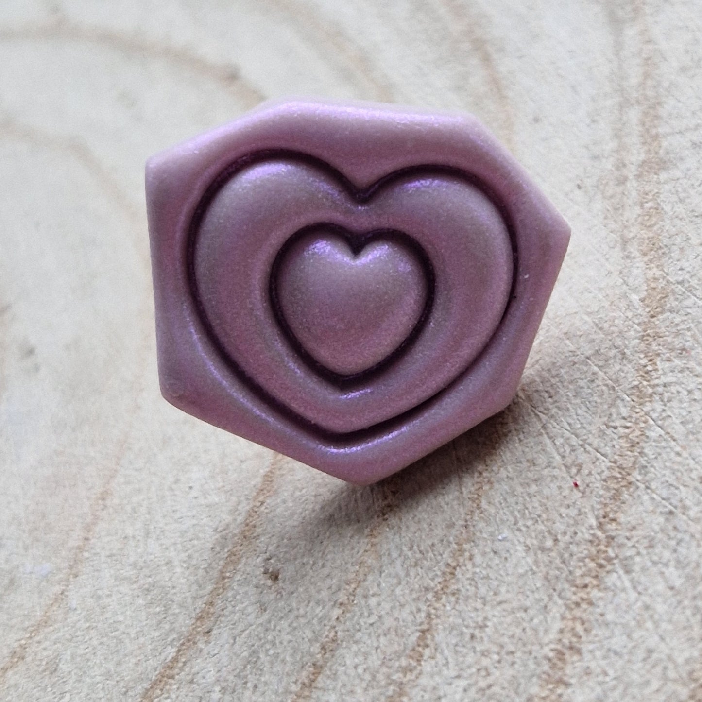 Clay Geo Heart Stud Earrings - Lilac Pearl