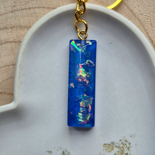 Resin Faceted Initial Keyring - Letter I